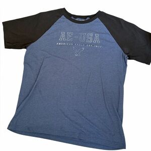 American Eagle Outfitters Blue/black pullover T-shirt size Large